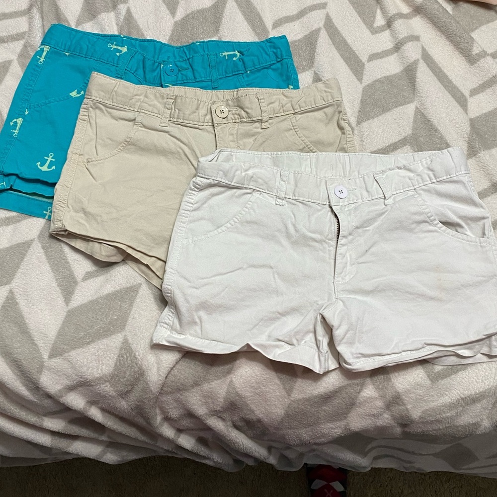 Khaki, White, and Blue Nautical print shorts